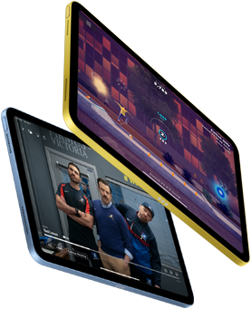 Se muestra la pantalla de juegos y el programa de Apple TV+ Ted Lasso en el iPad